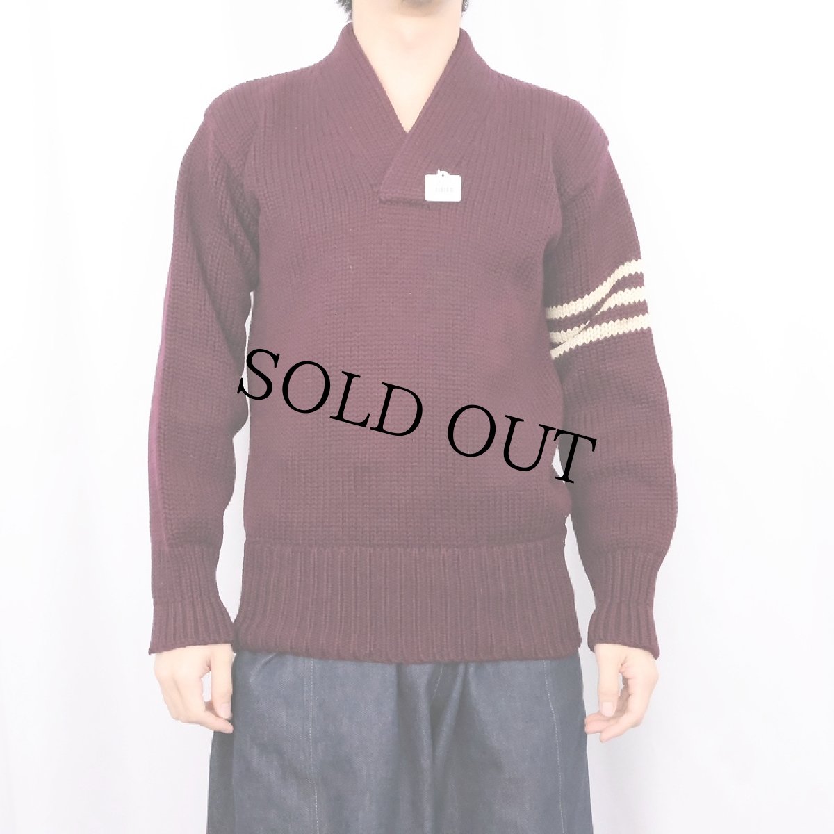 画像2: 30's CULVER MILITALY ACADEMY ウールレタードニットセーター (2)