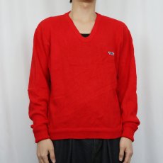画像2: 80's The Fox JCPenney Vネック アクリルニットセーター M (2)