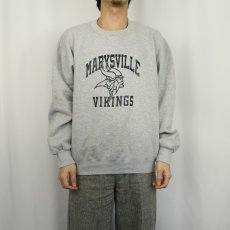 画像2: 90's RUSSELL ATHLETIC USA製 "MARYSVILLE VIKINGS" 前V プリントスウェット L (2)