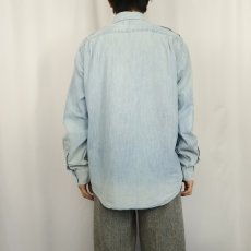 画像3: POLO Ralph Lauren 猫目ボタン シャンブレーシャツ L (3)