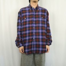 画像2: 90's GAP チェック柄 ライトネルシャツ L (2)