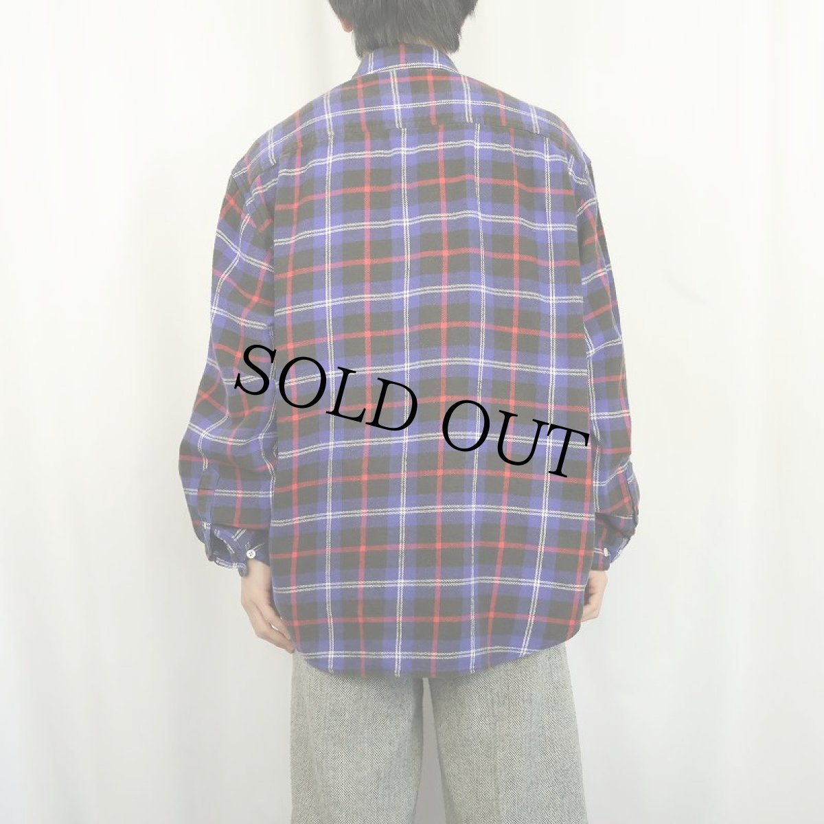 画像3: 90's GAP チェック柄 ライトネルシャツ L (3)