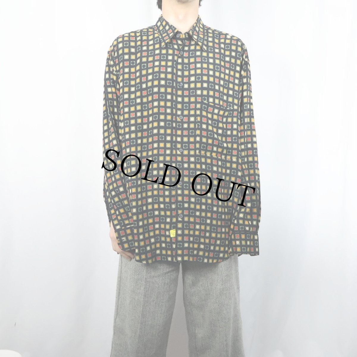 画像2: MONDO Marco ITALY製 総柄シルクシャツ (2)
