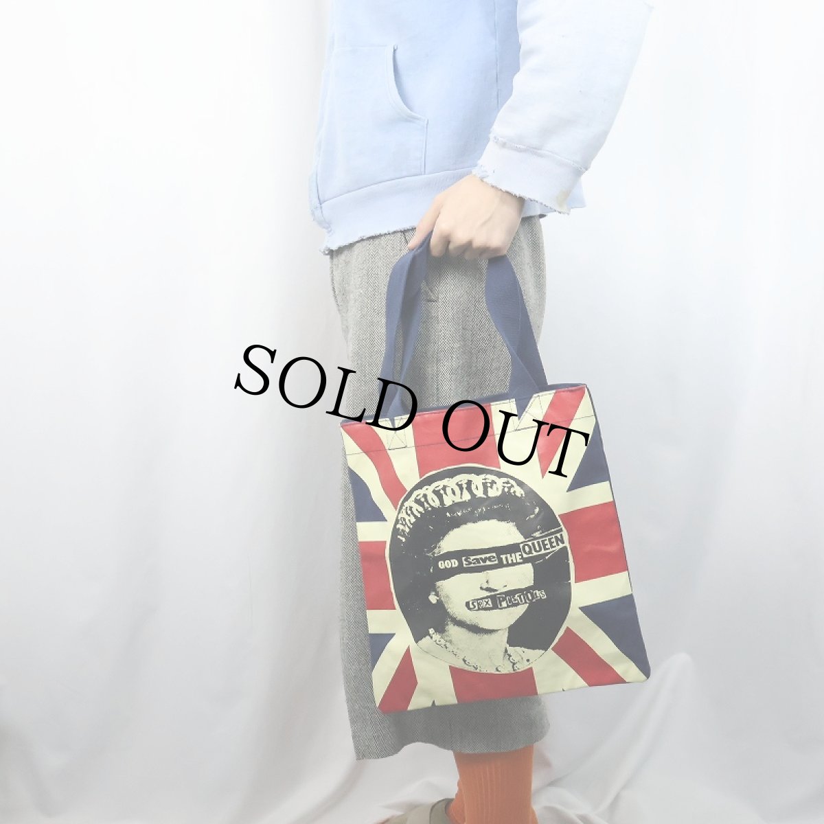 画像2: Sex Pistols "God Save The Queen" パンクロックバンド プリントトートバッグ (2)