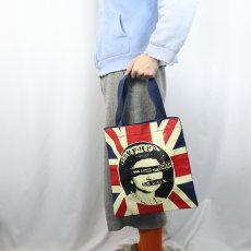 画像2: Sex Pistols "God Save The Queen" パンクロックバンド プリントトートバッグ (2)
