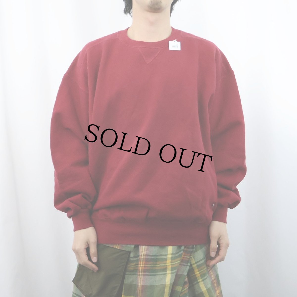 画像2: 90's RUSSELL ATHLETIC USA製 "HIGH COTTON" 前V 無地スウェット XXL (2)