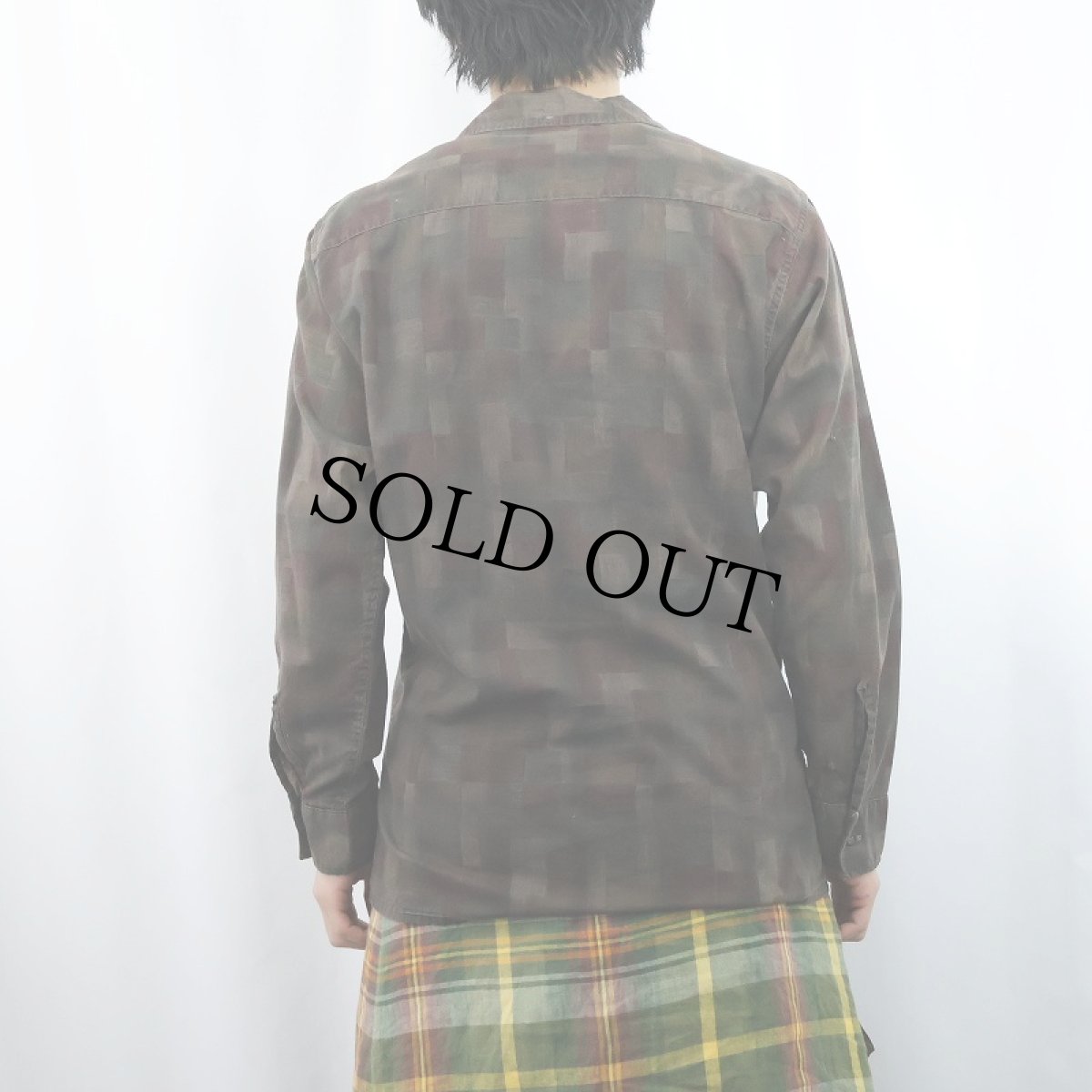 画像3: 60's SLIM and TRIM USA製 3点留め 総柄コットンボタンダウンシャツ M (3)