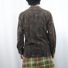 画像3: 60's SLIM and TRIM USA製 3点留め 総柄コットンボタンダウンシャツ M (3)
