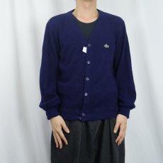 画像2: 70's IZOD LACOSTE アクリルニットカーディガン S (2)