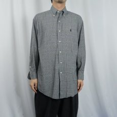 画像2: Ralph Lauren "BLAIRE" グレンチェック柄 コットンボタンダウンシャツ M (2)
