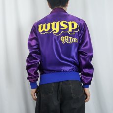 画像3: 70〜80's "WYSP 94FM" ラジオ局 刺繍入り サテンスタジャン SIZE38 (3)