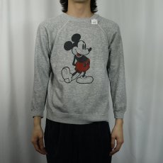 画像2: 80's Disney MICKEY MOUSE 白靴ミッキー キャラクタープリントラグランスウェット (2)