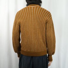 画像3: 60〜70's HERITAGE USA製 ストライプ柄 ウールニットカーディガン M (3)
