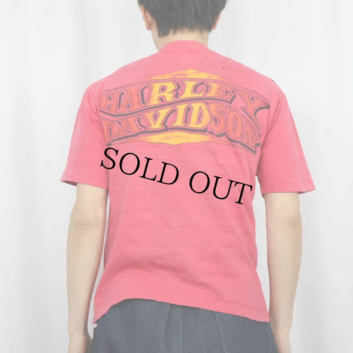 画像4: 70's Harley-Davidson USA製 ロゴプリント ポケットTシャツ M (4)