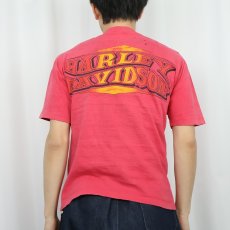 画像4: 70's Harley-Davidson USA製 ロゴプリント ポケットTシャツ M (4)