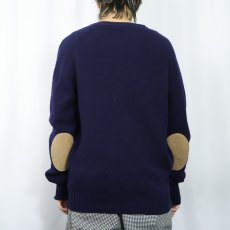 画像3: 80's L.L.Bean USA製 エルボーパッチ付き キャメルヘア×ラムウール ニットカーディガン XL (3)