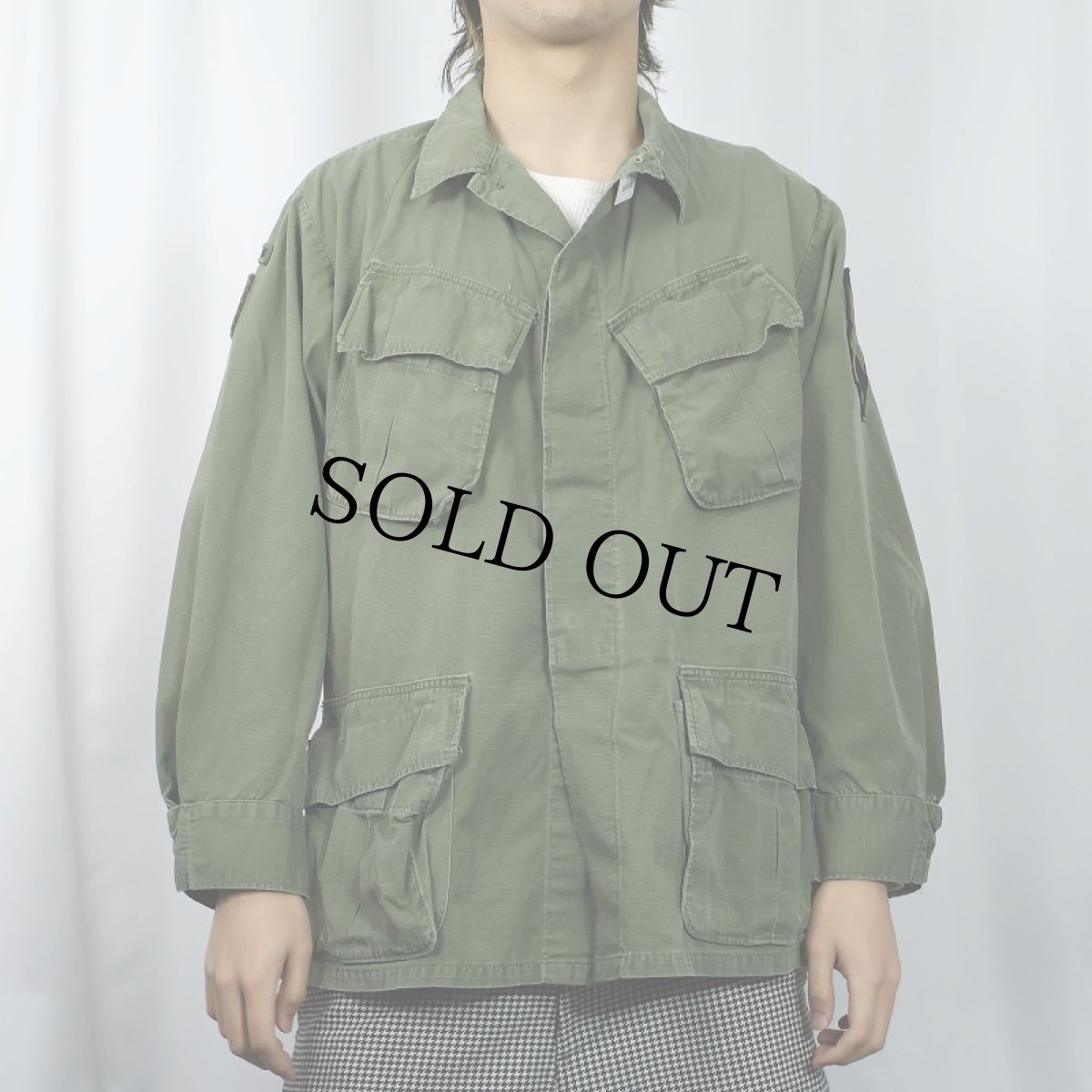 画像2: 60〜70's U.S.ARMY ジャングルファティーグジャケット 4th MEDIUM-SHORT (2)