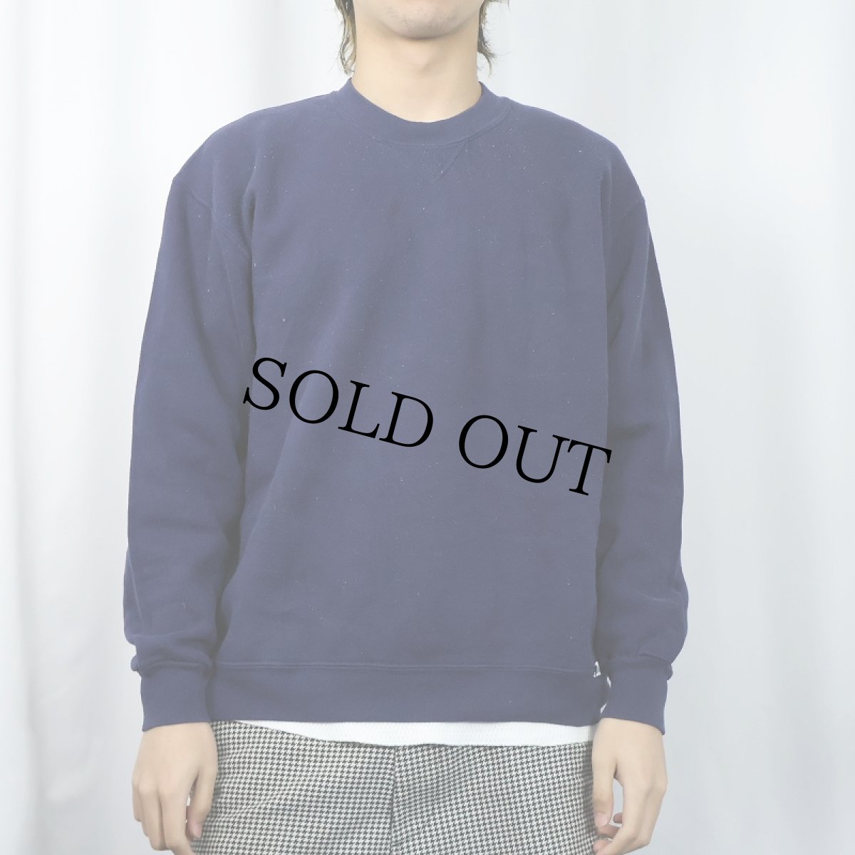 画像2: 80's RUSSELL ATHLETIC USA製 前V 無地スウェット NAVY XL (2)