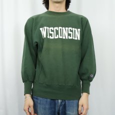 画像2: 90's Champion REVERSE WEAVE USA製 "WISCONSIN" プリントスウェット M (2)