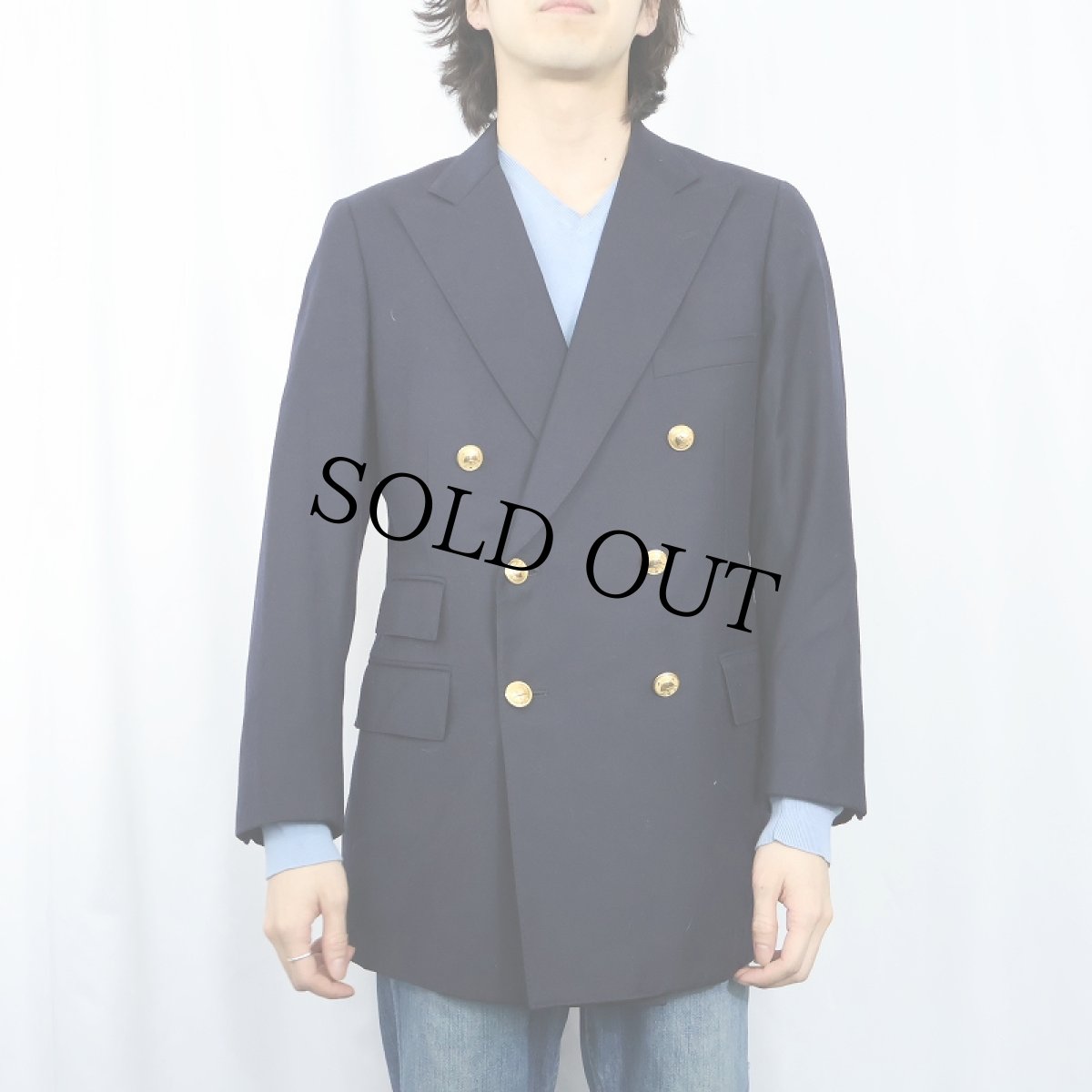 画像2: POLO Ralph Lauren ウールテーラードジャケット NAVY (2)
