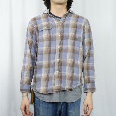 画像2: Ralph Lauren チェック柄 ライトネルシャツ L (2)