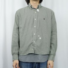 画像2: Ralph Lauren "BLAKE" 千鳥格子柄 コットンボタンダウンシャツ S (2)