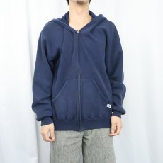 画像2: RUSSELL ATHLETIC スウェットジップパーカー NAVY L (2)