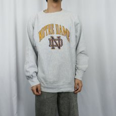画像2: 90's Champion REVERSE WEAVE USA製 "NORTRE DAME" プリントスウェット XL (2)