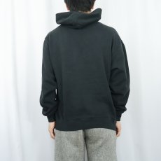 画像3: 80's JERZEES USA製 "NORTH OAKS MUSTANGS" プリントスウェットフーディー BLACK L (3)