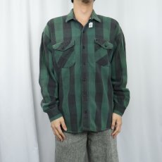 画像2: 90's CODET バッファローチェック柄 ヘビーネルシャツ (2)