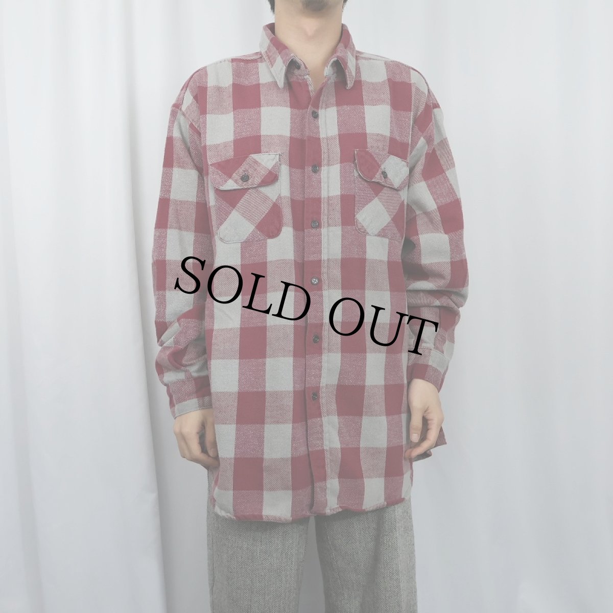 画像2: 80's FIVE BROTHER USA製 バッファローチェック柄 ヘビーネルシャツ 3XL (2)