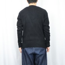 画像3: Ralph Lauren ウール×カシミヤ ニットセーター BLACK L (3)