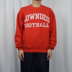 画像2: 90's RUSSELL ATHLETIC USA製 "LOWNDES FOOTBALL" 前V プリントスウェット L (2)