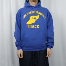 画像2: 90's RUSSELL ATHLETIC USA製 ウイングフット プリントスウェットフーディー M (2)