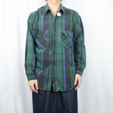 画像2: 90's OSH KOSH チェック柄 ヘビーネルシャツ XL (2)