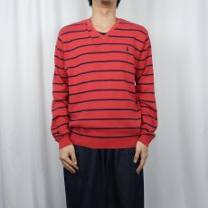 画像2: POLO Ralph Lauren ボーダー柄 ピマコットン ニットセーター L (2)