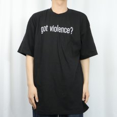 画像3: Marilyn Manson "got Violence?" ロックバンド パロディプリントTシャツ BLACK XL (3)