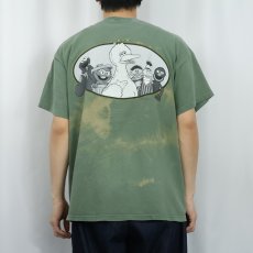 画像4: 90's SESAME STREET USA製 キャラクターパロディプリントTシャツ L (4)