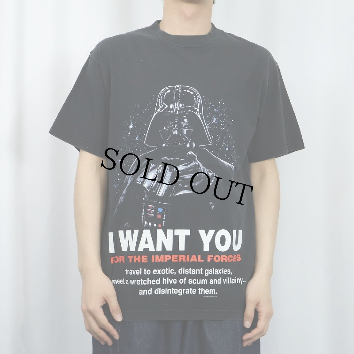 画像2: 90's STARWARS USA製 DARTH VADER "I WANT YOU" パロディプリントTシャツ BLACK L (2)