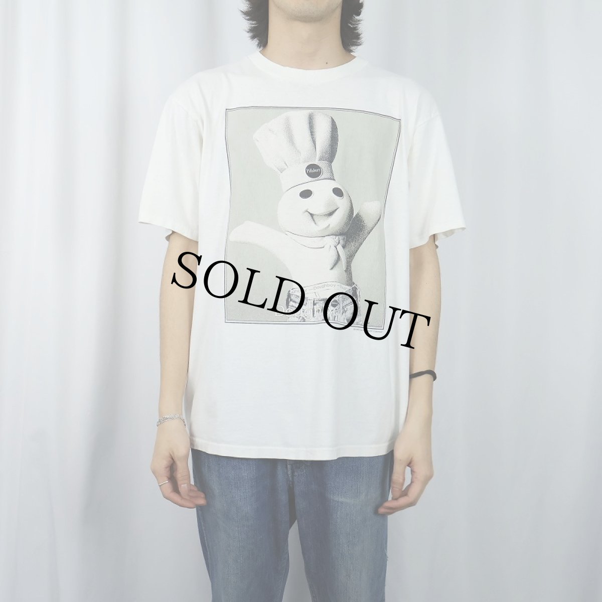 画像2: 90's Pillsbury Doughboy キャラクターパロディTシャツ L (2)