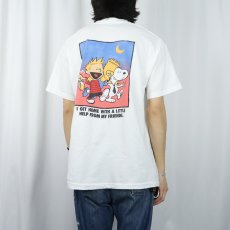 画像3: 90's USA製 "I get home with a little help from my friends" キャラクタープリントTシャツ XL (3)