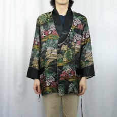 画像2: 和柄 絹織り スモーキングガウン (2)