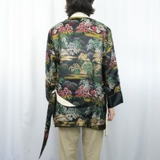 画像3: 和柄 絹織り スモーキングガウン (3)