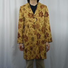 画像2: USA製 レーヨン×ポリエステル 花柄織りコート (2)
