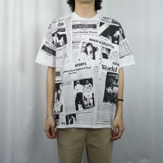 画像3: ニュースペーパー柄 大判プリントTシャツ XL (3)