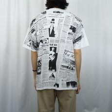 画像4: ニュースペーパー柄 大判プリントTシャツ XL (4)