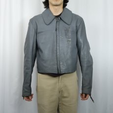 画像2: 70's ドイツ軍 サブマリン レザージャケット (2)