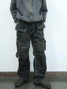 画像1: JMP WEAR ダブルニー カーゴパンツ BLACK W36 (1)