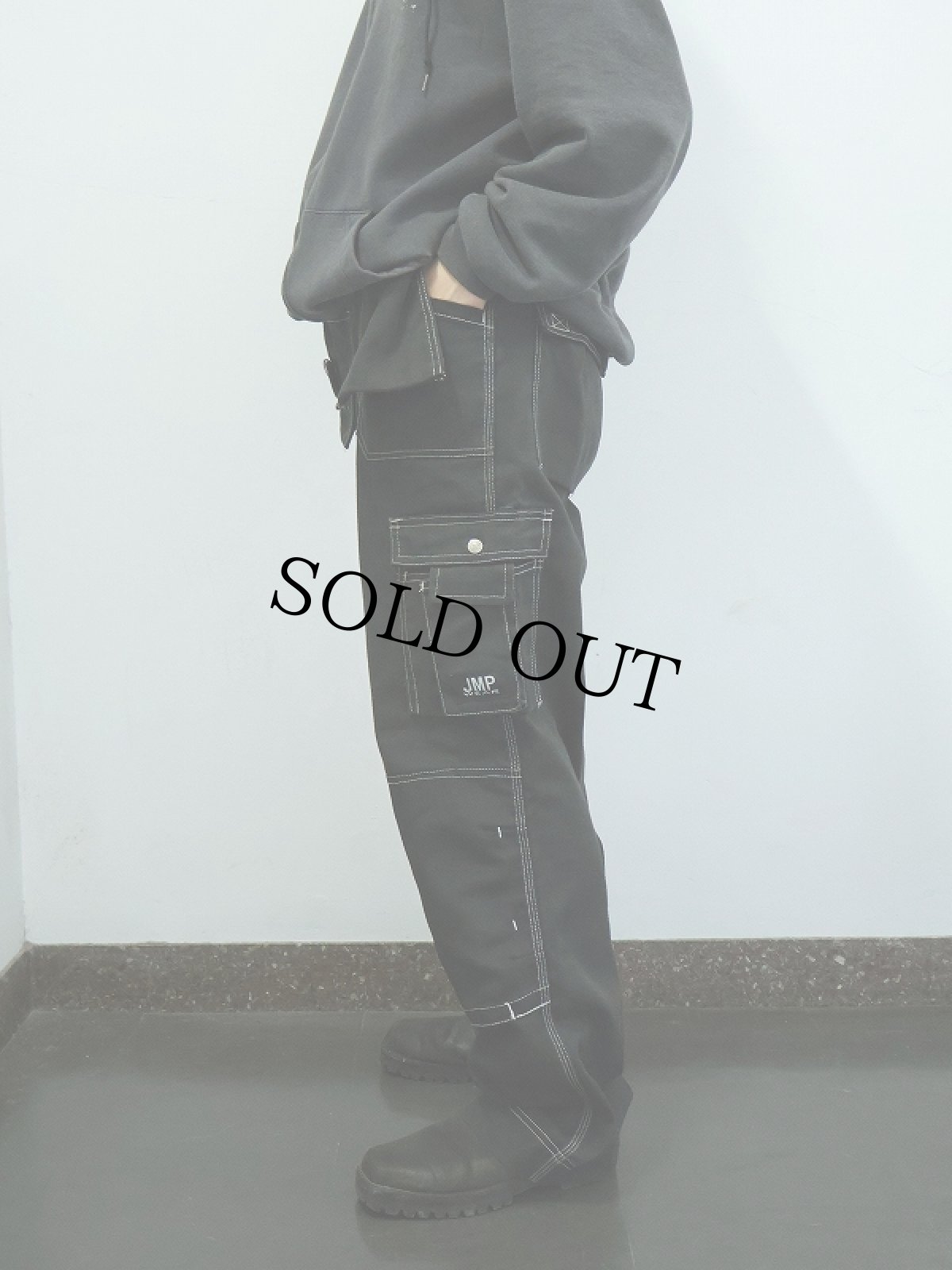 画像3: JMP WEAR ダブルニー カーゴパンツ BLACK W36 (3)