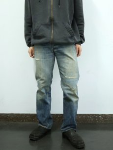 画像2: 40〜50's Levi's 503BXX 47モデル 革パッチ デニムパンツ W29 (2)